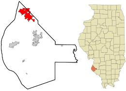 Monroe County Illinois incorporated and unincorporated areas Columbia highlighted.svg