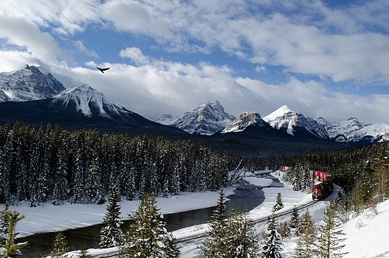 Morant’s Curve, Banff National Park. Photograph: KaleighAlysse