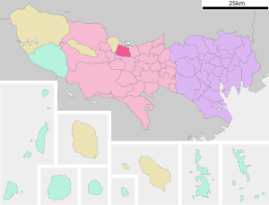 Lage Musashi-Murayamas in der Präfektur