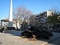 Der zentrale Platz von Naoussa im Winter