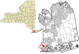 Location in Nassau County and the state of New York.