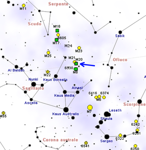 Carta della Nebulosa Trifida