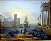 『海港、霧の効果』あるいは『オデュッセウスの乗船』1646年
