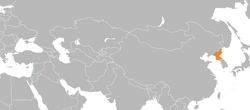 PalestineとNorth Koreaの位置を示した地図