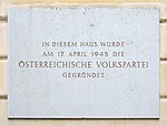 Gründung Österreichische Volkspartei – Gedenktafel