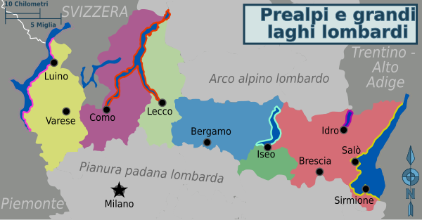 Mappa divisa per regioni