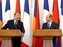 Robert Kocharyan and Jacques Chirac in Yerevan, 2006