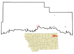 Location of Brockton, Montana