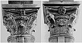 Spolia in se / Spolia in re : Capitello romano di spoglio (I sec. d. C.), reimpiegato nei colonnati della chiesa di Sant'Alessandro Maggiore a Lucca, e copia medievale dello stesso (sec. XI) collocato simmetricamente nel colonnato di fronte.