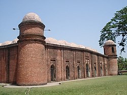 The historic ساٹھ گنبدی مسجد has become the symbol of Bagerhat District