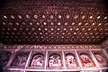 The haveli's ceiling is made of carved and inlaid wood