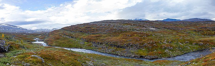 Skájddejåhkå nära inloppet i Sårgåjávrre.
