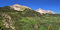 Sunshine Mountain (left) and Wilson Peak from the east