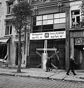 Waffen-SS recruiting center in Calais, Northern France photographed shortly after liberation by the Allies. The Schutzstaffeln (ss) B10730.jpg