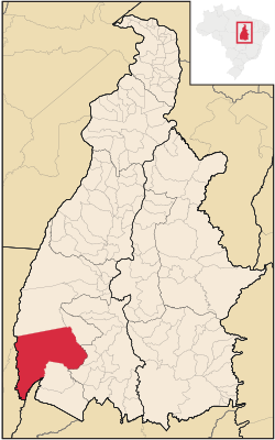 Localização de Formoso do Araguaia no Tocantins