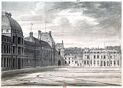 Der Tuilerien-Palast (links) und daran angrenzend das Hôtel d’Armagnac