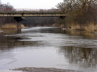 The Tryskiai-Vieksniai road bridge over the river Virvycia
