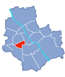 Location of Ochota within Warsaw