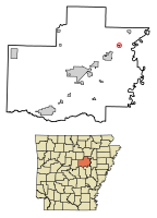 Location of Russell in White County, Arkansas.