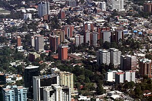 Areal view of Zone 10 Guatemala City as seen f...