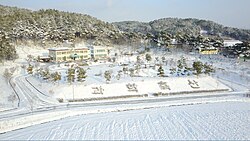 畜產技術研究所的冬日雪景