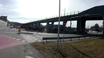 Godstågsviadukten i Göteborg, sedd från avfarten från E20.