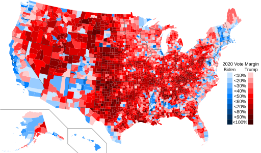 2020 US presidential margins by county.svg