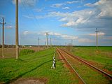 15. KW Der Haltepunkt KM 6 an der Bahnstrecke Myhajewe–Rauchiwka der Odeska Salisnyzja bei Nalywajkowe (2011).