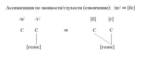 Ассимиляция по звонкости/глухости (озвончение)