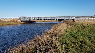 Midlertidig bro over Ribe Å, opsat af Ingeniørregimentet i 2020