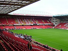 Bramall Lane, the home of Sheffield United, is close to the city centre. Bramall Lane End.jpg