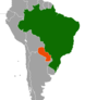 Location map for Brazil and Paraguay.