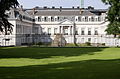 Vue vers le palais d'Egmont et le jardin de la «cour du sanglier»