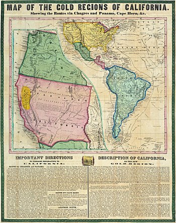 california gold rush maps 1848. of these pioneers began in