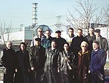 В группе ученых на Чернобыльской АЭС, 2000 г.