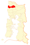 Location of Río Negro commune in منطقه لوس لاگوس