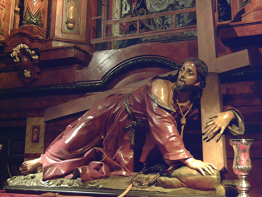 Gesù caduto portando la croce (Nicola Fumo, 1698). dans immagini sacre 1024px-Cristo_ca%C3%ADdo_%28Nicola_Fumo%2C_San_Gin%C3%A9s%2C_Madrid%29_01