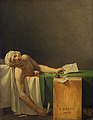 جاك لوي ديفيد "وفاة مارات"، 1793، متحف الفنون الجميلة، بلجيكا.