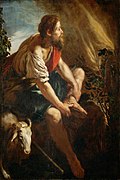 Domenico Fetti: Moses und der brennende Dornbusch, 168 x 112 cm, Öl auf Leinwand, 1613-17, KHM, Wien