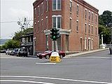 A dummy light in Canajoharie, New York. It was removed in 2021.[86]