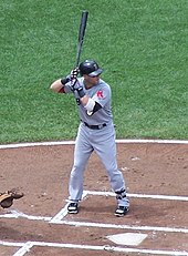 Pedroia bats against Baltimore in August 2009 Dustin Pedroia at the bat.jpg