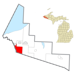 Location within Gogebic County