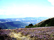 Castanet-le-Haut: veduta dall'Espinouse verso l'Aveyron. A destra, il monte di Marcou