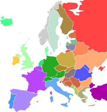 A map of the various different languages in Europe