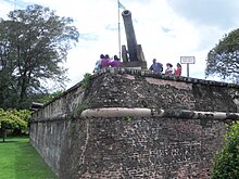 Fort Cornwallis in George Town marks the spot where the British East India Company first landed in Penang in 1786, thus heralding the British colonisation of Malaya Fort Cornwallis Eck.JPG