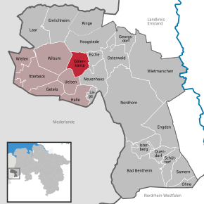 Poziția Gölenkamp pe harta districtului Grafschaft Bentheim