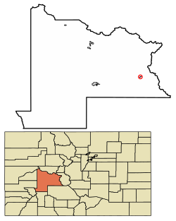 Location of Pitkin in Gunnison County, Colorado.