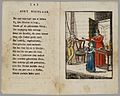 Een gehoorzaam meisje krijgt lekkers en een ongehoorzame jongen vindt een gard (roe) in zijn schoen; Het leerzame prenteboekje voor kinderen, ca. 1810
