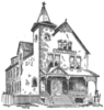 Drawing of the Hotel Janzen in Marquette, Michigan, from 1896