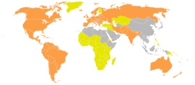 Rèparticion de les lengoues endo-eropèènes dens lo mondo.